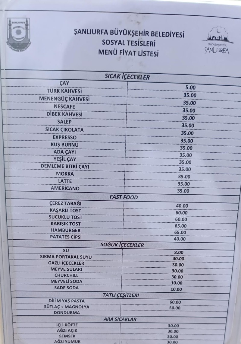 Şanlıurfa Büyükşehir Belediyesi'ne Ait Cafe yüzde 600'lük zam,