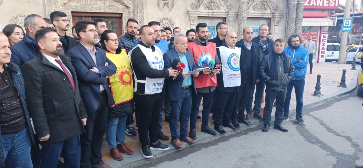 Şanlıurfa'da 8 sendikadan promosyon protestosu