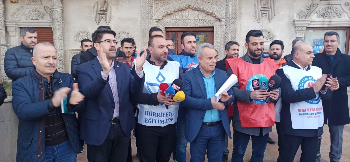 Şanlıurfa'da 8 sendikadan promosyon protestosu