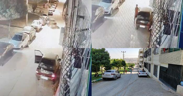 Şanlıurfa’da el freni çekilmeyen otomobil sürücüsüne kabusu yaşattı