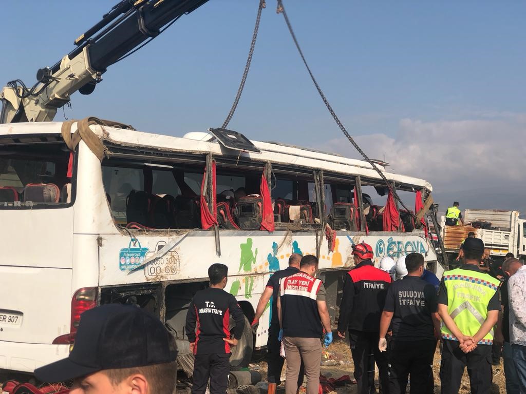 Amasya’da otobüs kazası: Çok sayıda yaralı var