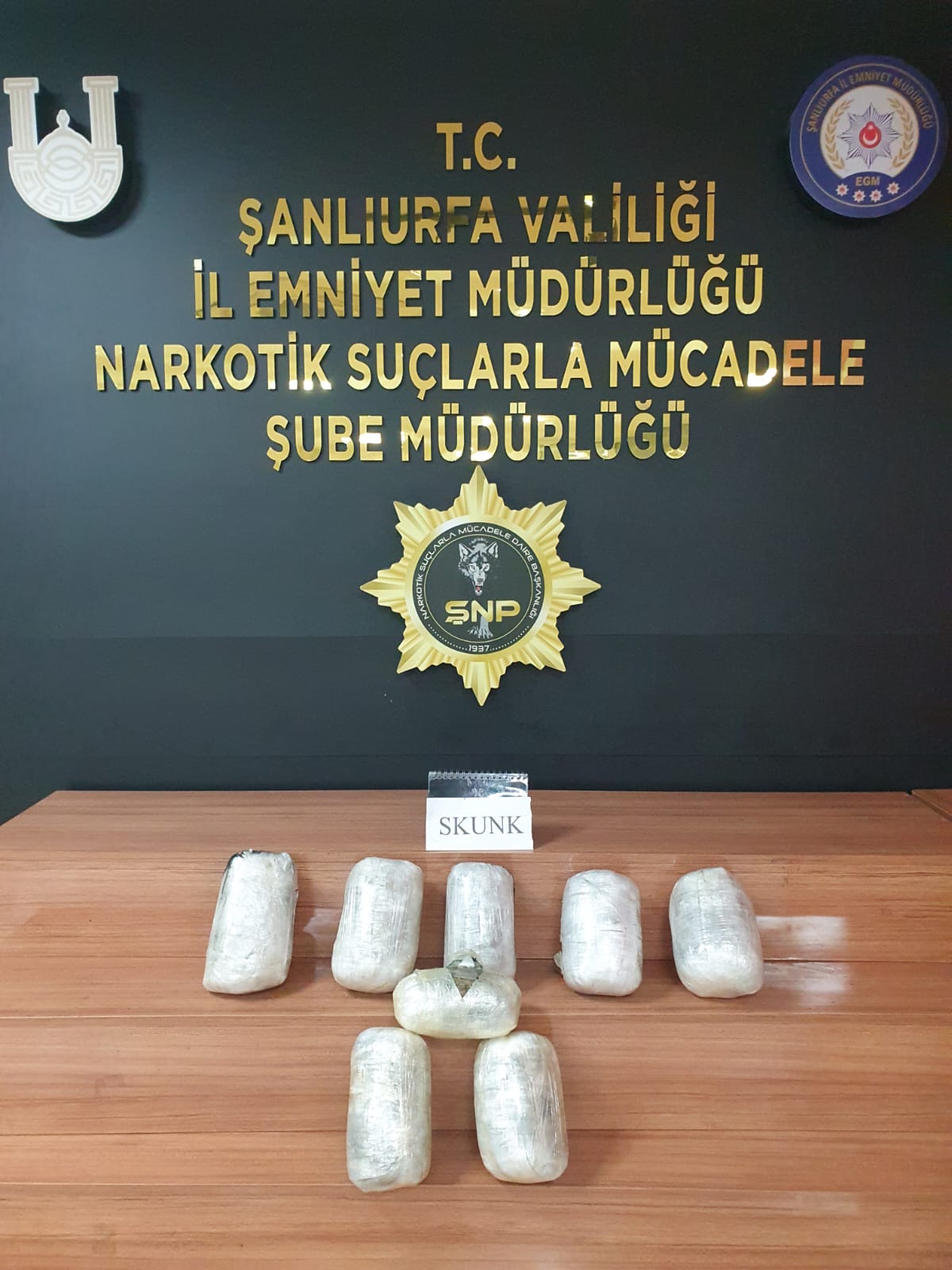 Şanlıurfa'da 9 kilo 350 gram skunak ele geçirildi