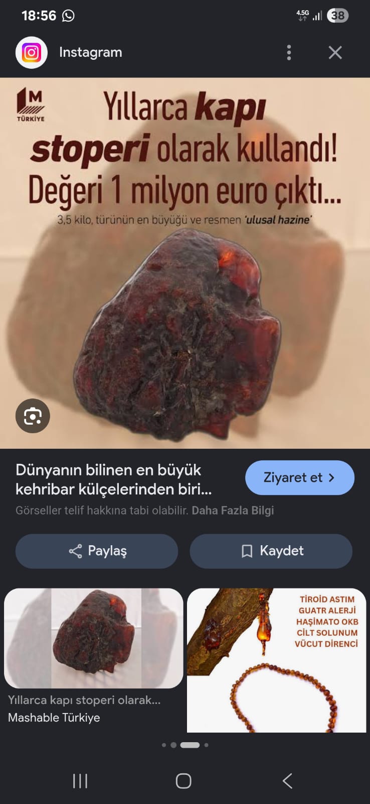 Kayseri'de Şaşkına Çeviren Keşif! 13 Yıldır Evde Saklanan Taşın Nadir Kehribar Olduğu Öne Sürüldü