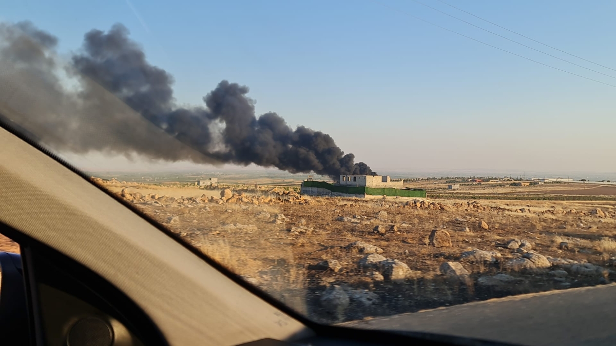 Şanlıurfa-Gaziantep Karayolunda Korkutan Yangın