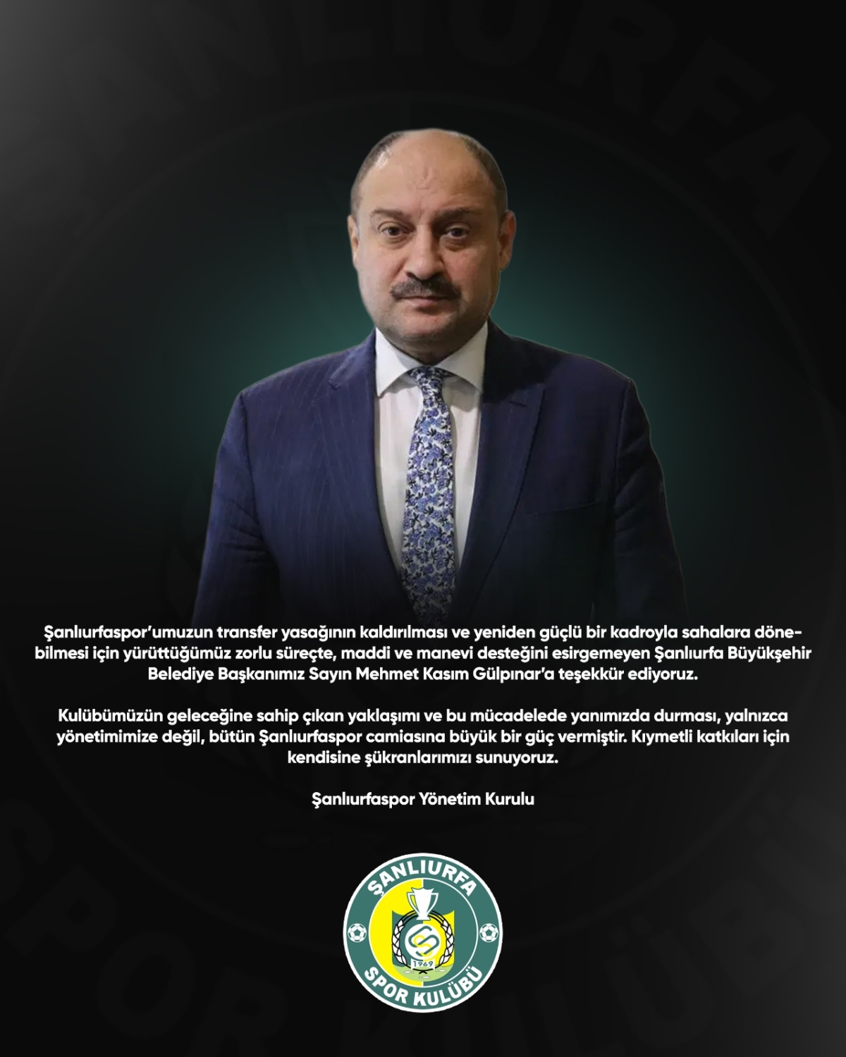 Şanlıurfaspor’un Ayağa Kalkma Mücadelesine Güçlü Destek