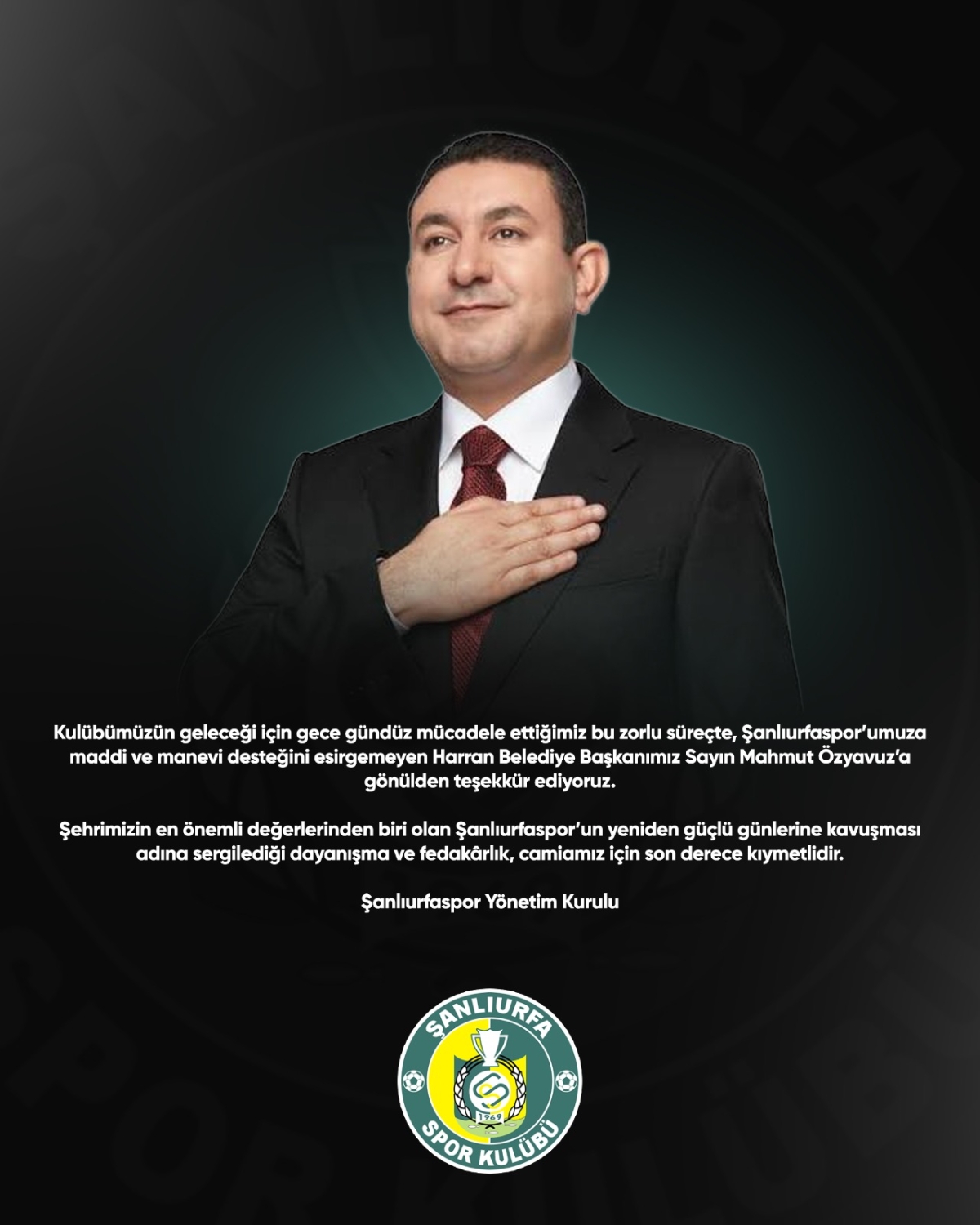 Şanlıurfaspor’un Ayağa Kalkma Mücadelesine Güçlü Destek
