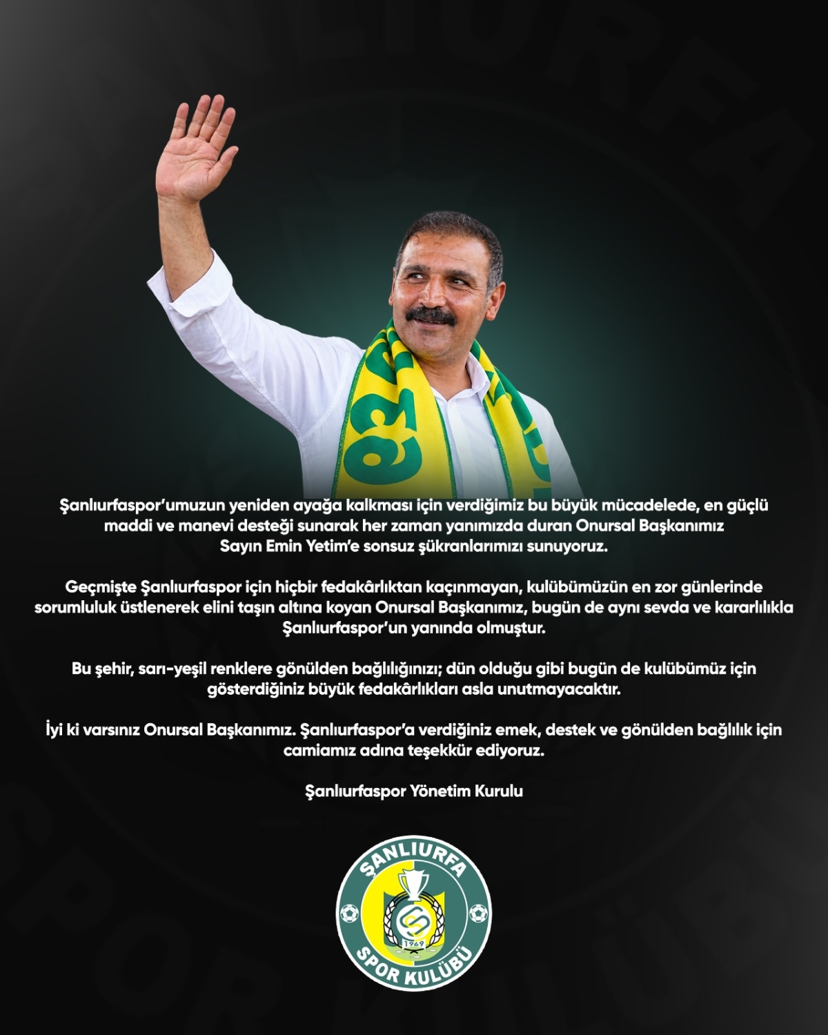 Şanlıurfaspor’un Ayağa Kalkma Mücadelesine Güçlü Destek