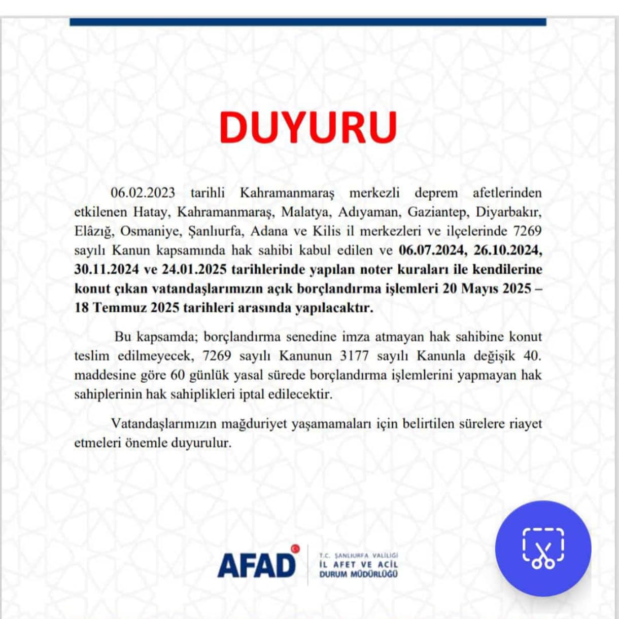 AFAD’dan Kritik Uyarı: Depremzedeler İçin Borçlandırma Süreci Başlıyor!