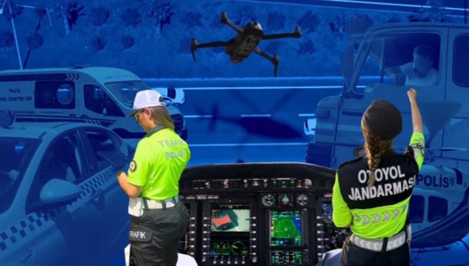 Helikopter ve Drone ile Havadan Denetim: 6 Ayda 85 Bini Aşkın Araca İşlem Yapıldı