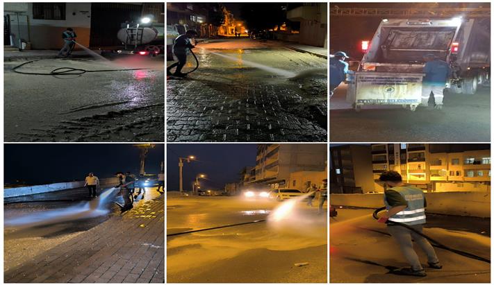 Eyyübiye’de Gece Mesaisi: Temizlik Ekipleri Aralıksız Çalışıyor