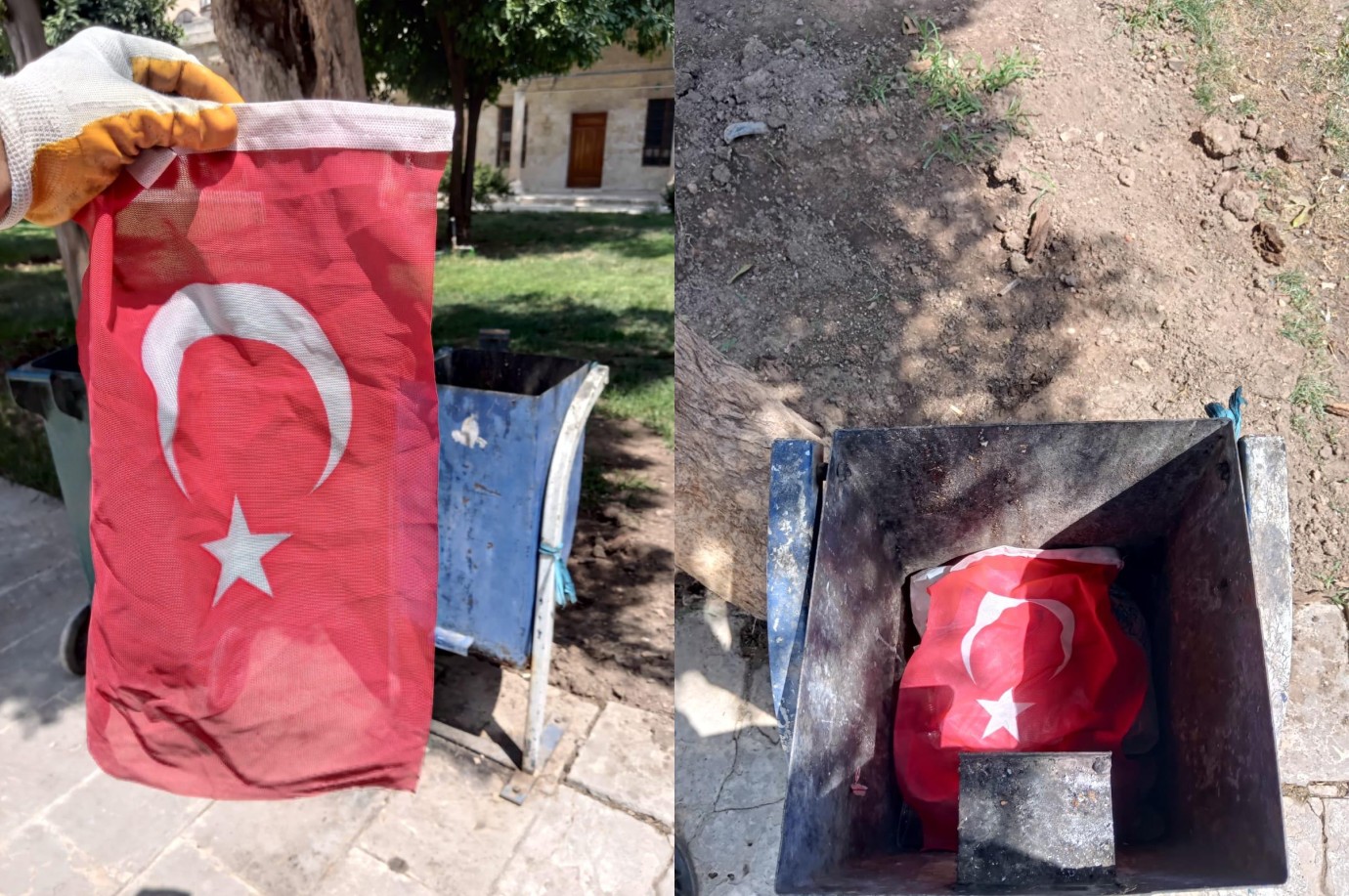 Tarihi Balıklıgöl’de Duygulandıran Anlar: Çöpte Bulduğu Türk Bayrağını Alıp Öperek Sakladı