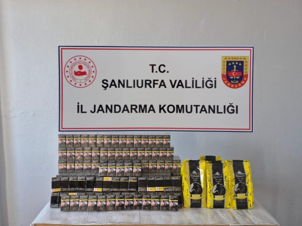 Şanlıurfa’da Jandarmadan Kaçakçılara Darbe: Binlerce Kaçak Sigara ve Çay Ele Geçirildi