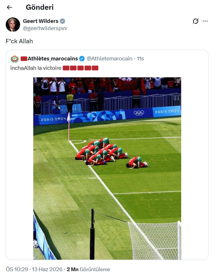 Wilders'in Paylaşımı Tepki Çekti