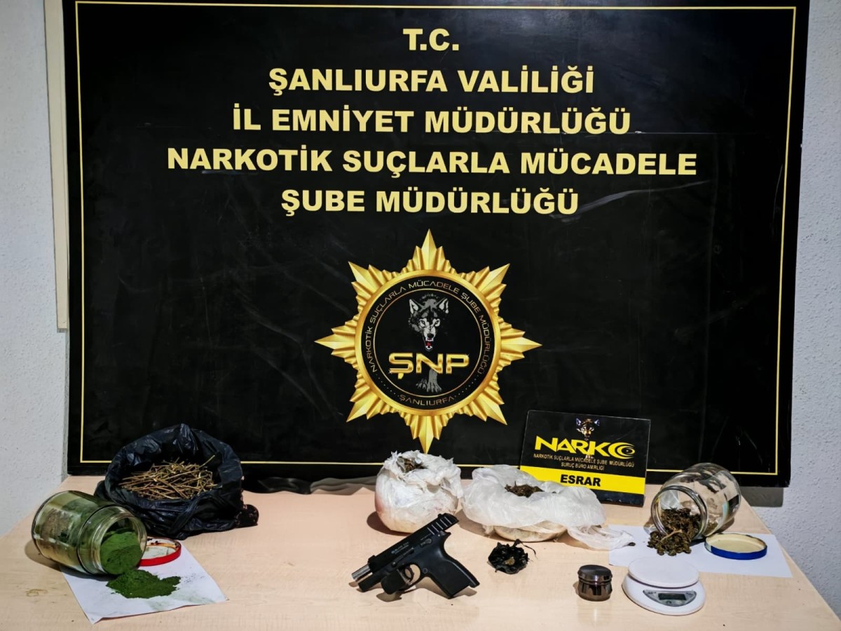 Şanlıurfa’da Narkotik Operasyonu: Uyuşturucu, Silah ve 24 Bin Lira Ele Geçirildi