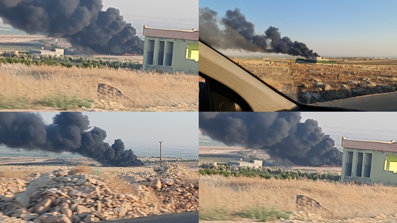 Şanlıurfa-Gaziantep Karayolunda Korkutan Yangın