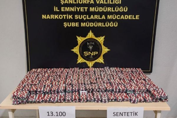 Suruç’ta 13 bin 100 sentetik ecza hap ele geçirildi