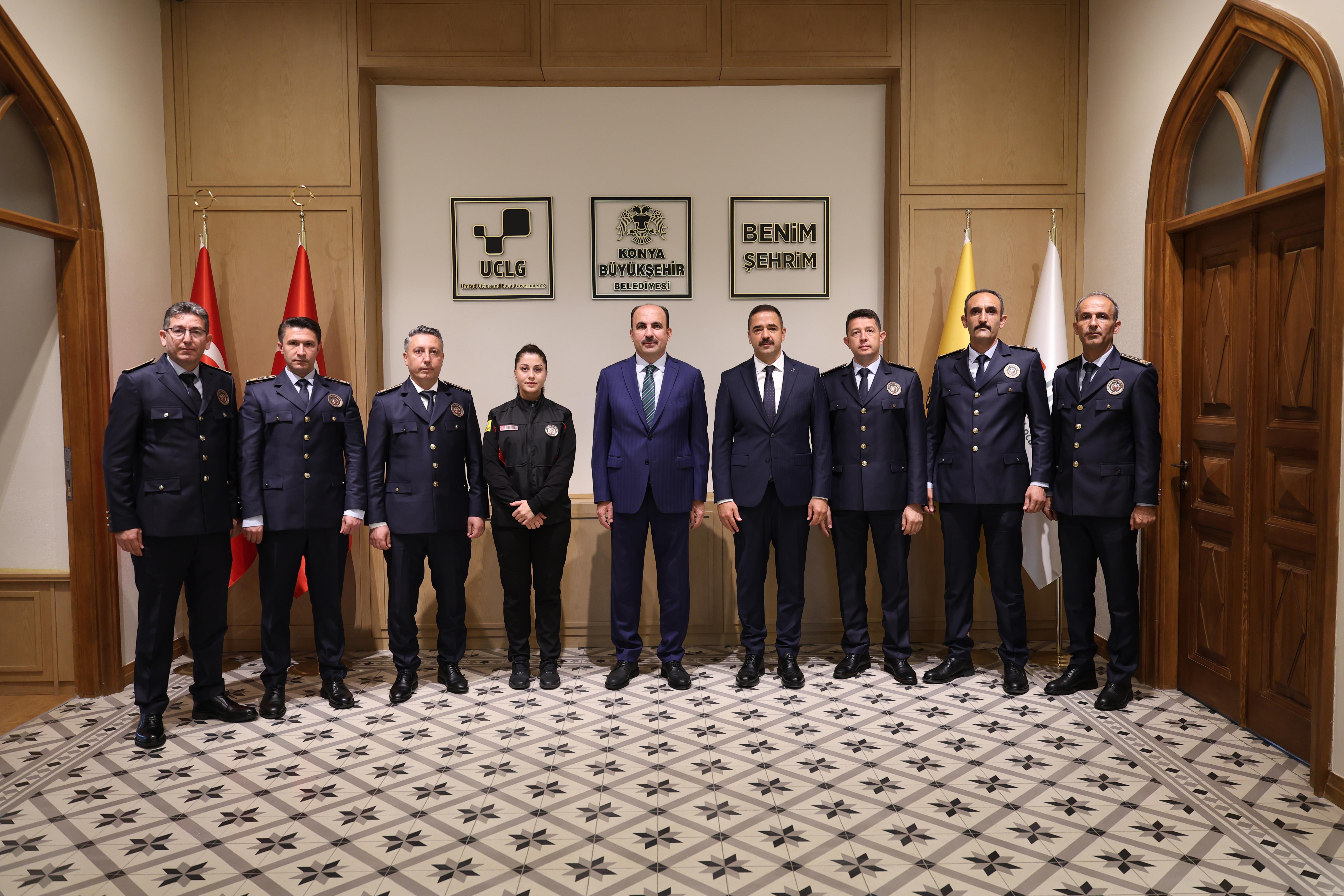 Konya İtfaiye Teşkilatı’ndan Başkan Altay’a ziyaret