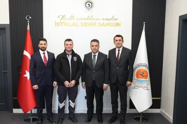Samsun’da güvenlik görevlisine hayat kurtaran müdahalesi nedeniyle teşekkür