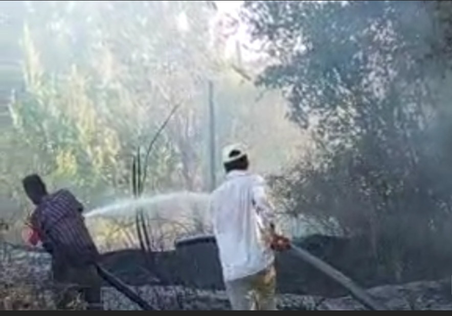Hilvan'daki yangını köylüler kendi imkanları ile söndürdü/VİDEO
