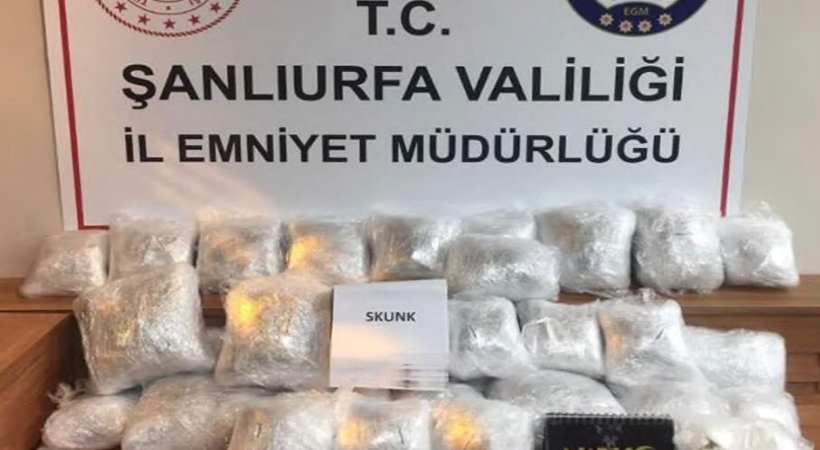Şanlıurfa'da yüklü miktarda uyuşturucu madde yakalandı 