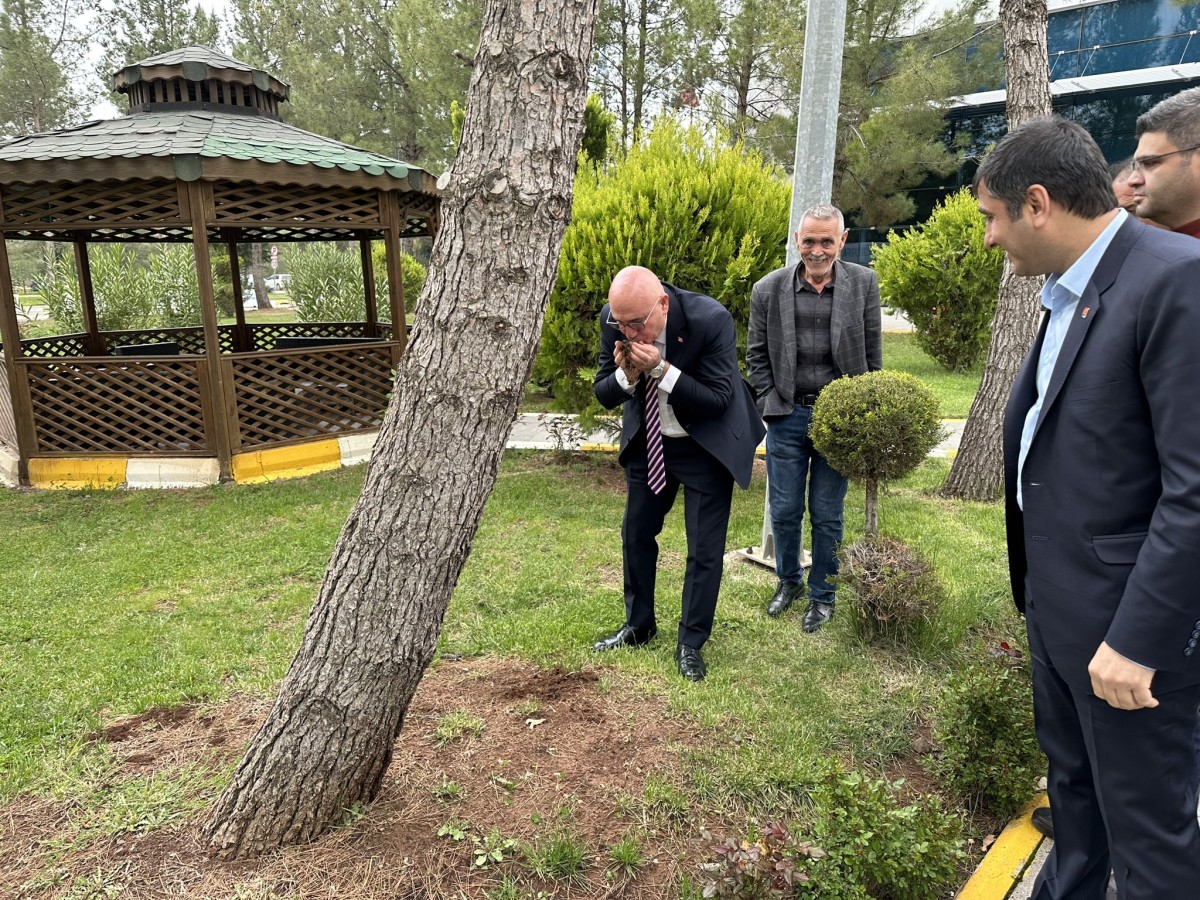CHP’Lİ TANAL, URFA’YA İNER İNMEZ TOPRAĞI AVUÇLAYIP ÖPTÜ