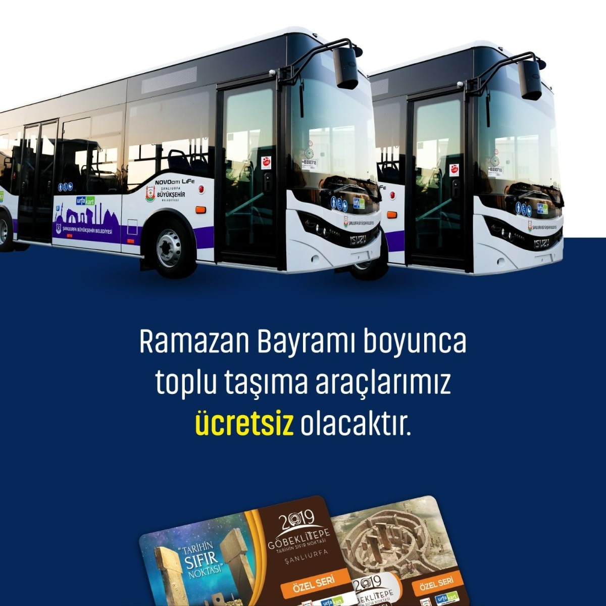 Şanlıurfa'da bayram süresince belediye otobüsleri ücretsiz