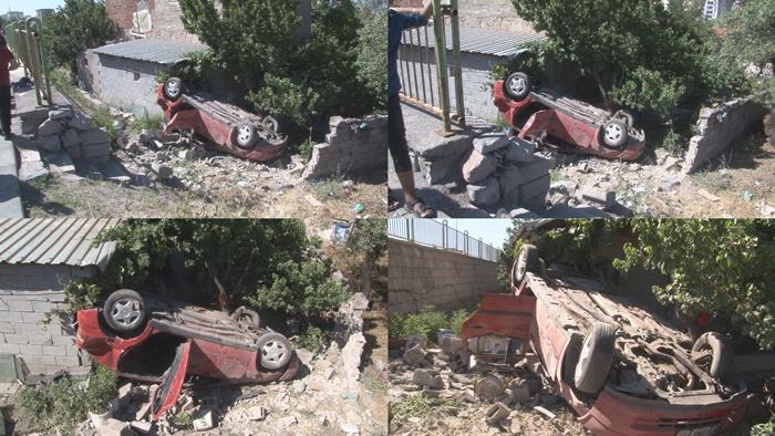 Takla atan otomobil eve girdi: 5 yaralı