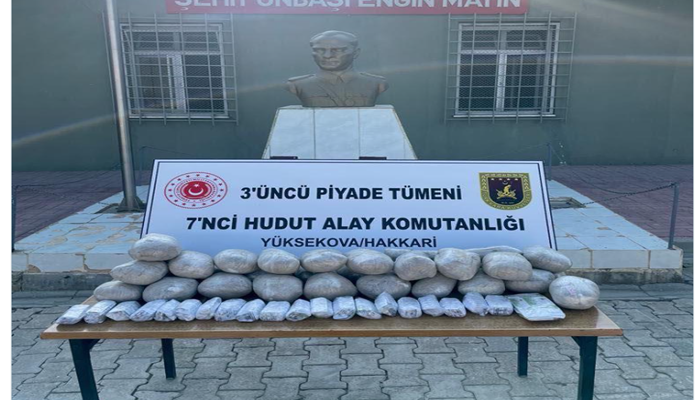 Hudut Kartalları 32.6 kilo uyuşturucu ele geçirdi