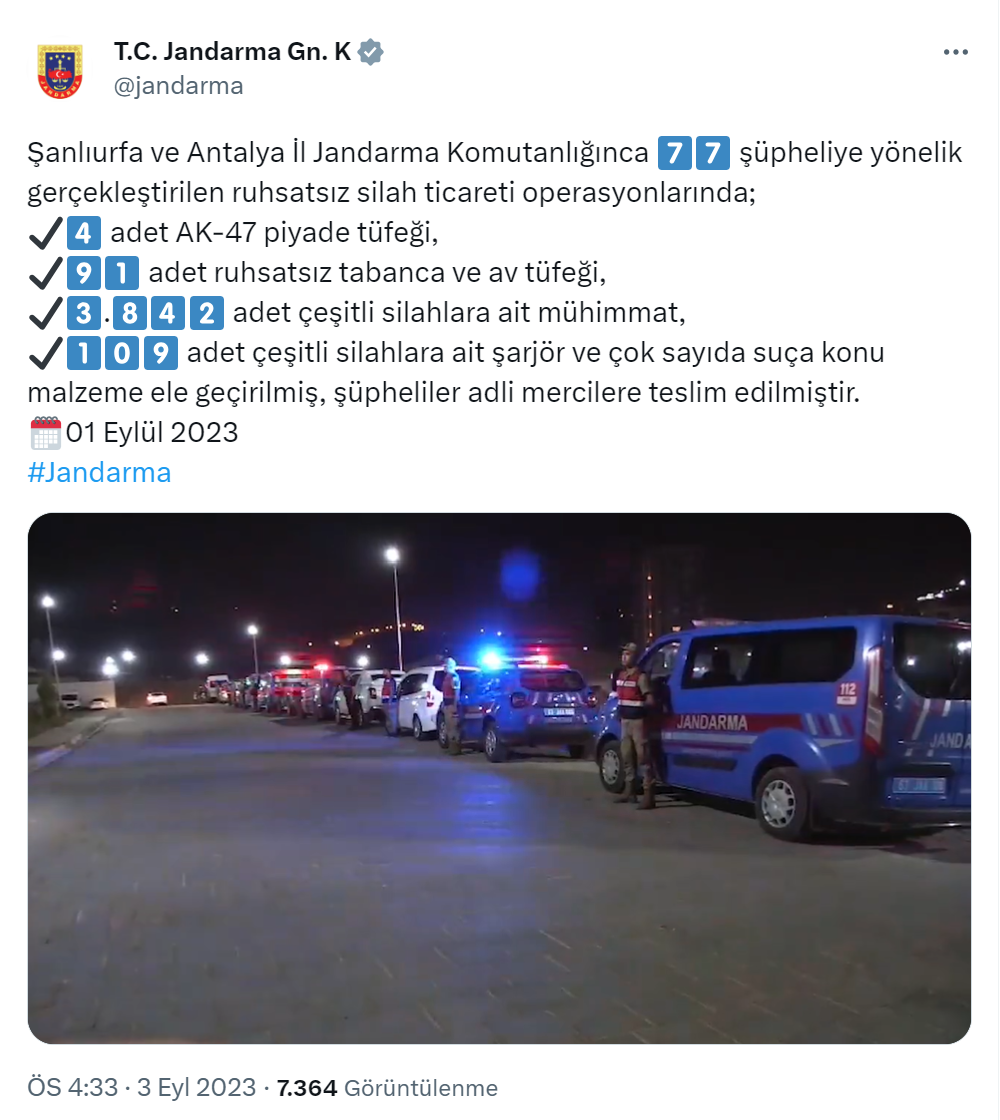 Şanlıurfa ve Antalya'da çok sayıda silah ve mühimmat ele geçirildi