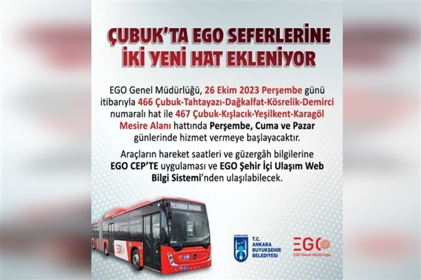 EGO’dan Çubuk’a iki yeni otobüs hattı müjdesi