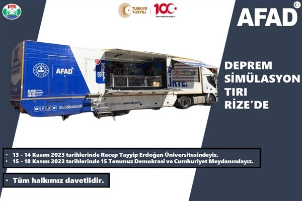 AFAD Simülasyon Tırı Rize'de