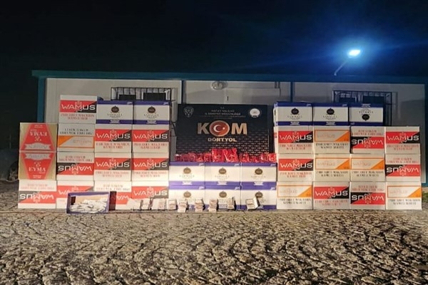 Hatay'da  gümrük kaçağı makaron ele geçirildi