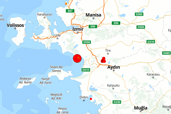 Ege Denizi'nde 5.1 şiddetinde deprem