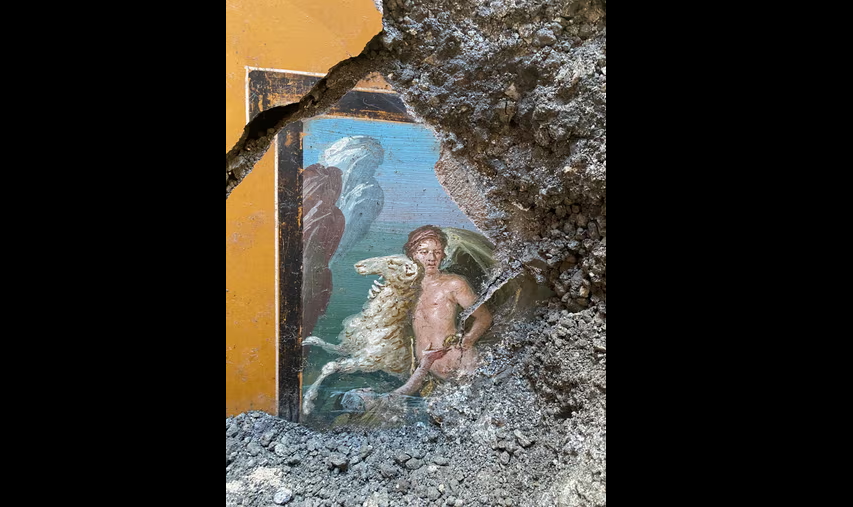 Arkeologlar Pompei'de Yunan mitolojik kardeşleri tasvir eden fresk buldu