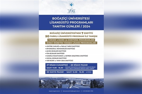 Boğaziçi Üniversitesi’nde 7 enstitüde 50 lisansüstü program tanıtılacak