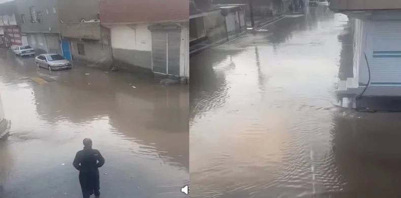 Ceylanpınar’da sağanak yağış Cadde ve sokaklar su altında kaldı