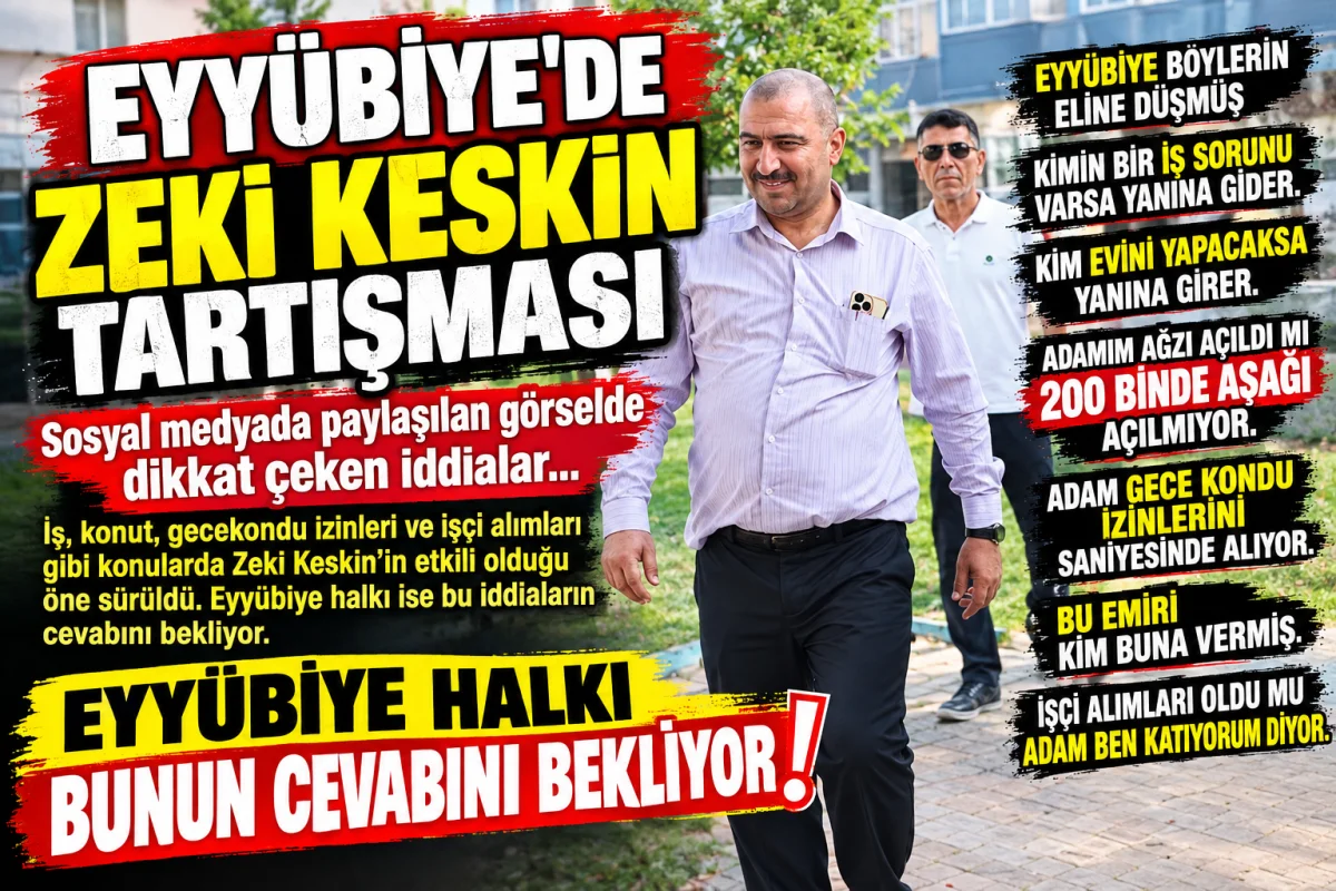 EYYÜBİYE’DE ZEKİ KESKİN TARTIŞMASI: SOSYAL MEDYADA PAYLAŞILAN GÖRSELDE DİKKAT ÇEKEN İDDİALAR