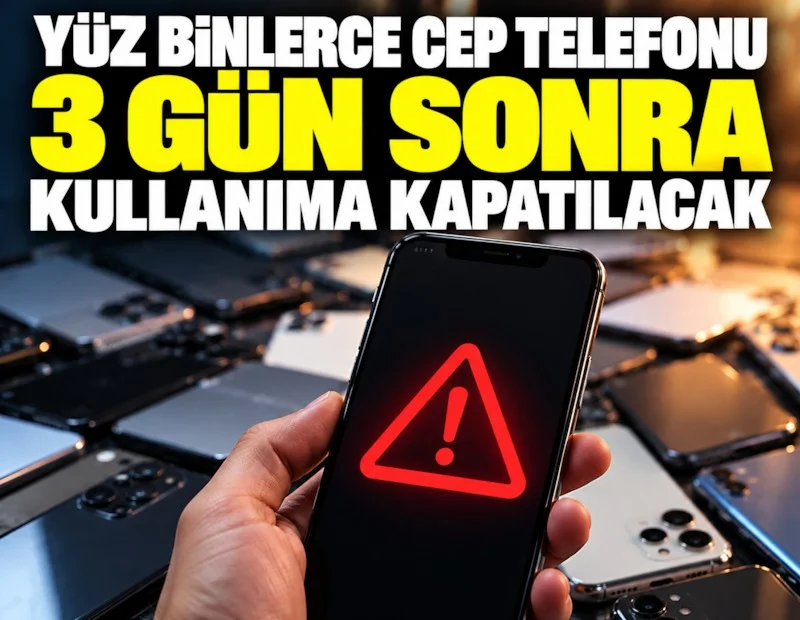 Yüz binlerce cep telefonu 3 gün sonra kullanıma kapatılacak!