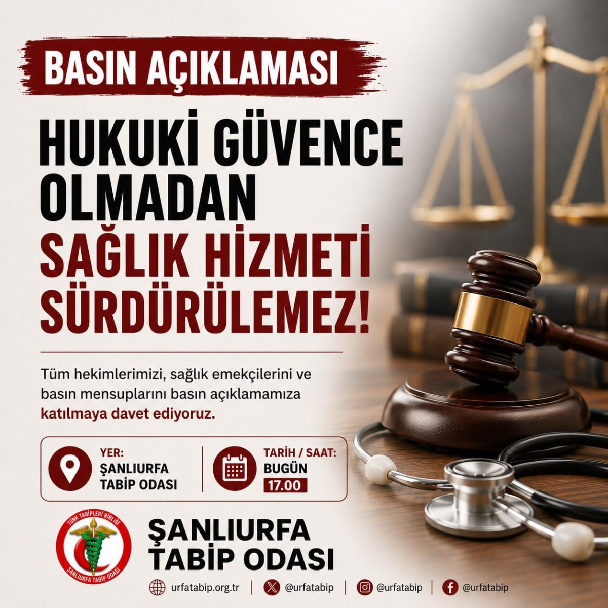Şanlıurfa Tabip Odası'ndan Gözaltına Alınan Hekimle İlgili Basın Açıklaması
