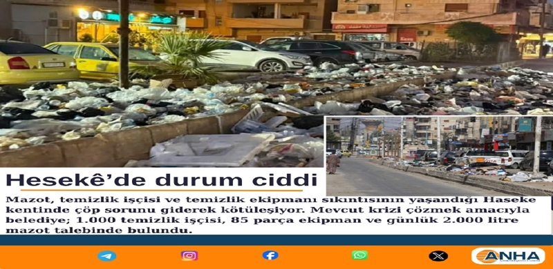 Suriye’nin Hesekê Kentinde Çöp Krizi Büyüyor