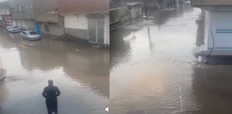 Ceylanpınar’da sağanak yağış Cadde ve sokaklar su altında kaldı