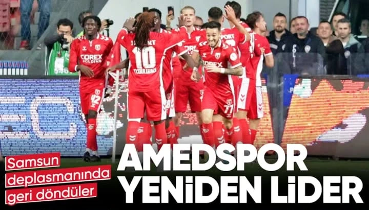 AMEDSPOR’DAN SAMSUN’DA MUHTEŞEM GERİ DÖNÜŞ: 2-1 KAZANDI, LİDERLİK KOLTUĞUNA OTURDU