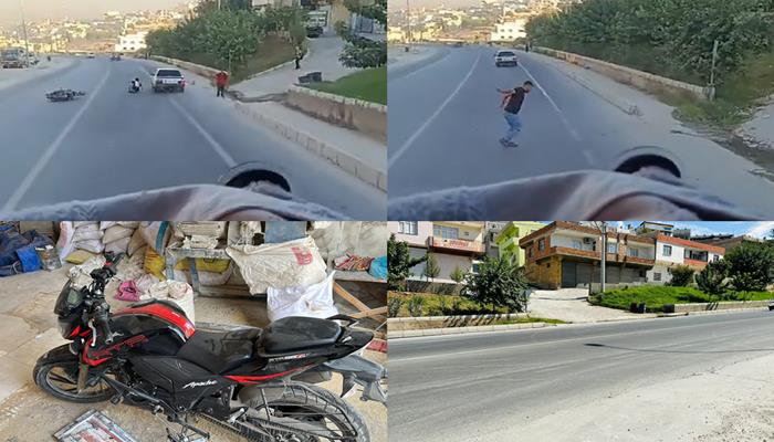 Şanlıurfa'da Motosikletlinin ölümle burun buruna geldiği an kamerada  